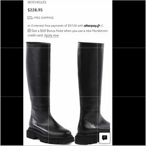 Seychelles Knee High Black Leather Boots